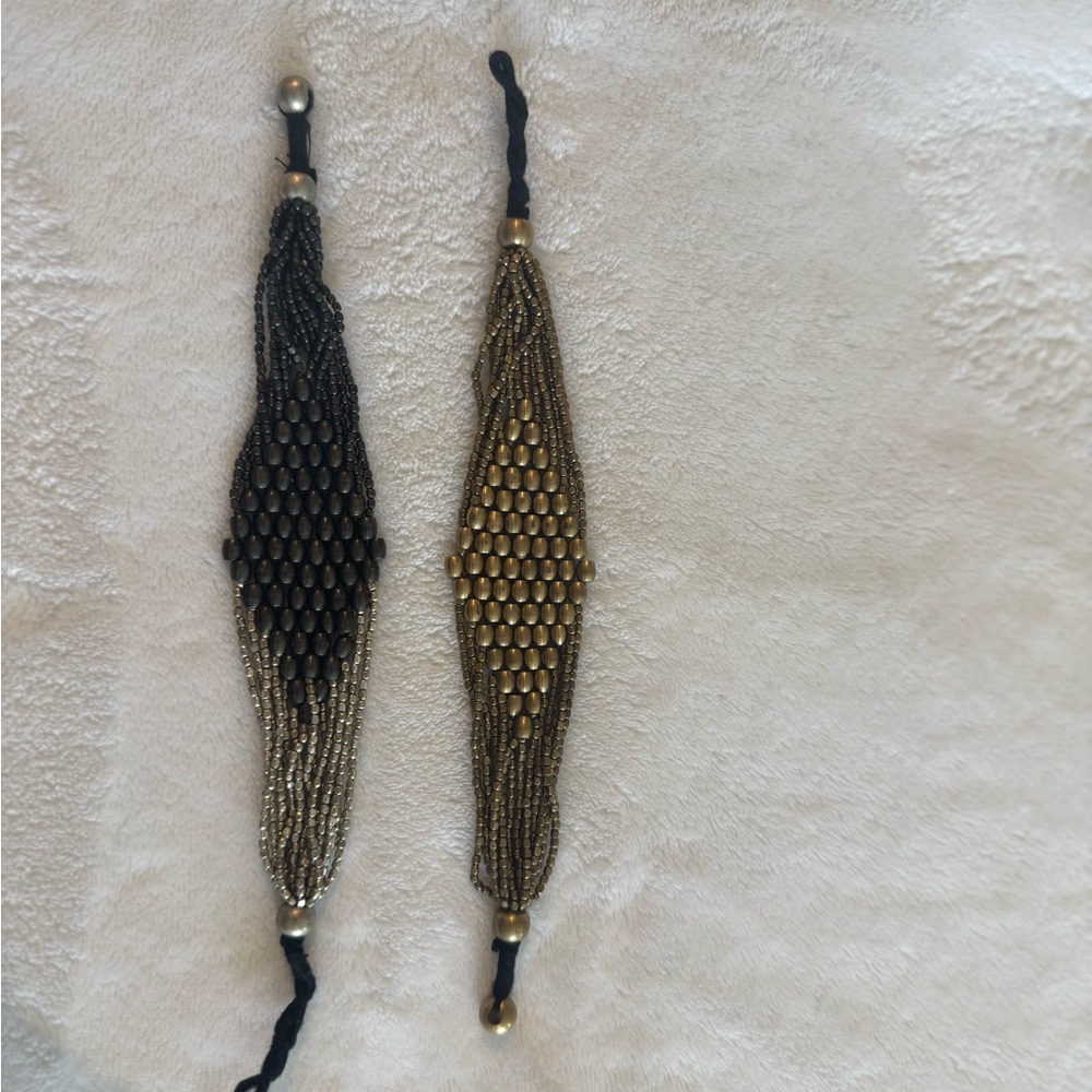 Black and Gold Beaded Bracelets